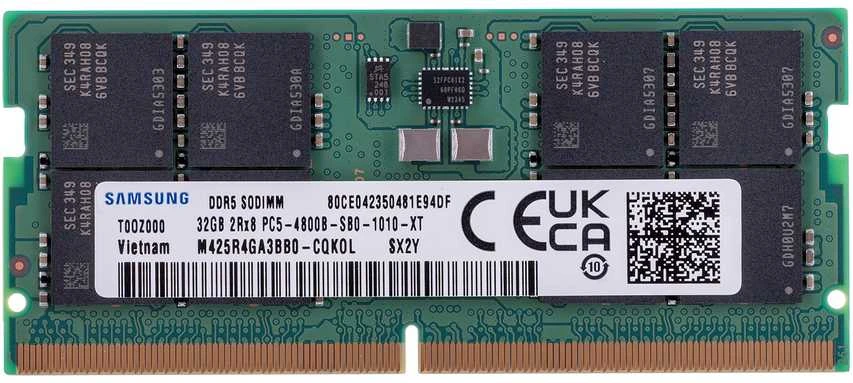 Nešiojamo kompiuterio atmintis Crucial Nešiojamojo kompiuterio atmintis - Samsung SODIMM 32GB DDR5 4800MHz