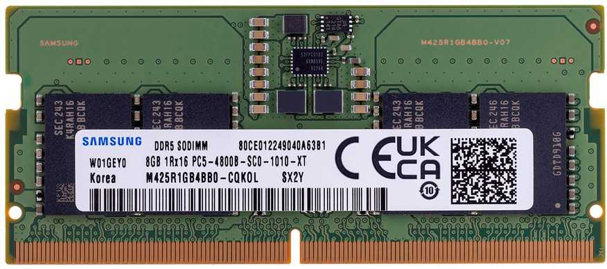 RAM Nešiojamųjų kompiuterių atmintis - Samsung SODIMM 8GB DDR5 4800MHz M425R1GB4BB0-CQK