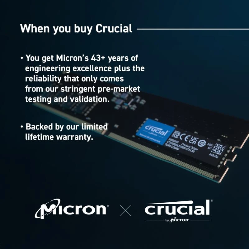 RAM Crucial 32GB [2x16GB 4800MHz DDR5 CL40 DIMM]