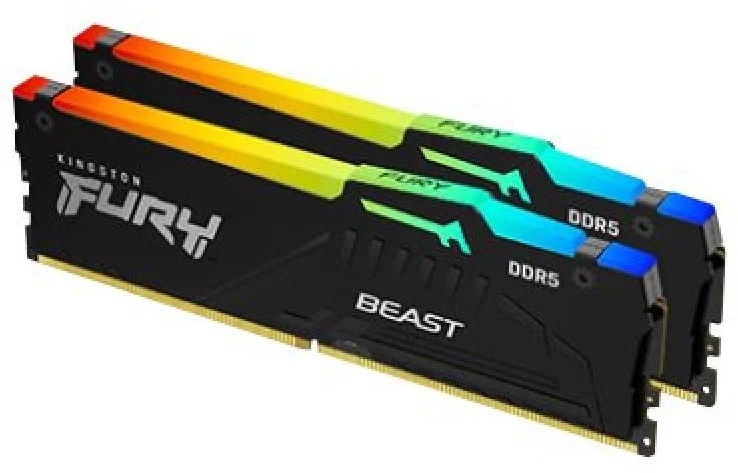 RAM Operatyviosios atminties modulis - Kingston Fury Beast RGB 16 GB 2x8 GB DDR5 5200 MHz juodas
