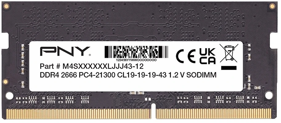RAM Pny Technologies PNY MN16GSD42666 atminties modulis 16 GB 1 x 16 GB DDR4 260 kontaktų SO-DIMM