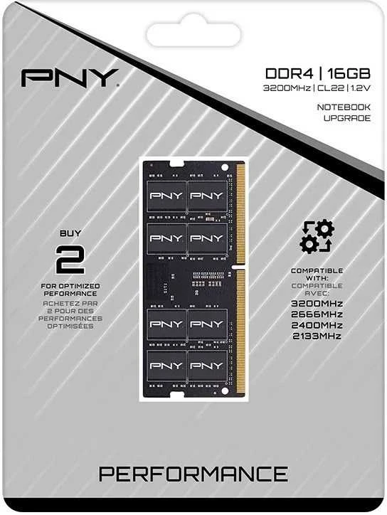 Nešiojamo kompiuterio atmintis Pny Technologies Nešiojamasis Kompiuteris - PNY MN16GSD43200-SI 16GB DDR4 3200MHz SO-DIMM