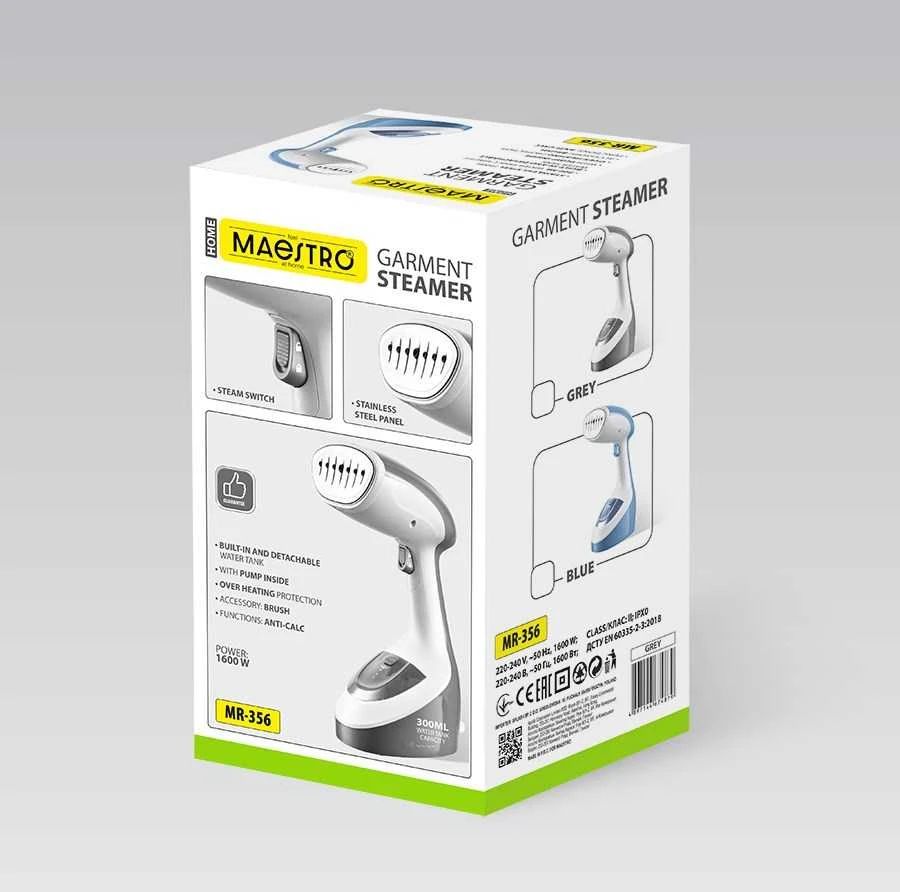 Clothes garintuvas 1600W Maestro MR-356-Pilkas