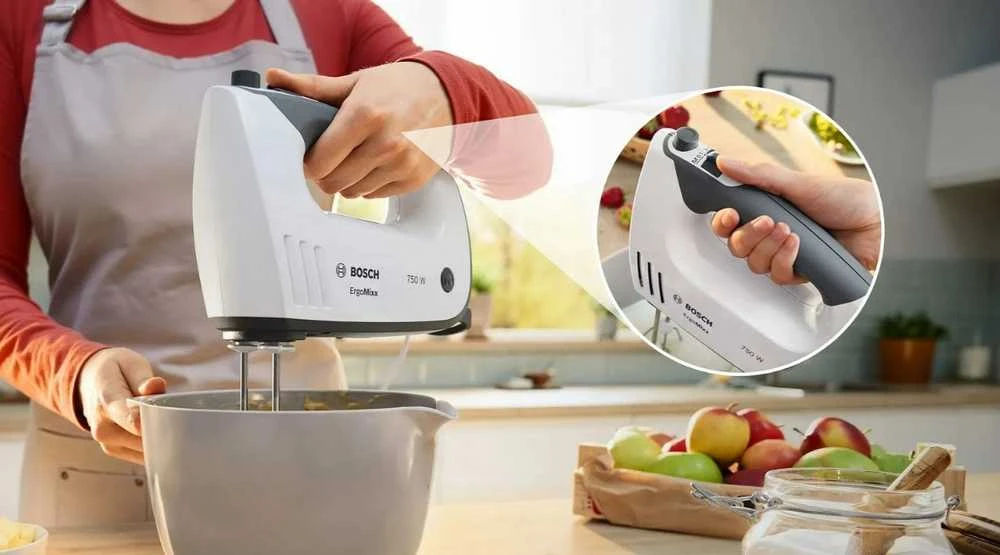 Plakiklis Rankinis Mikseris - Bosch MFQ37400 750 W 5 Greičių Pilkas, Baltas