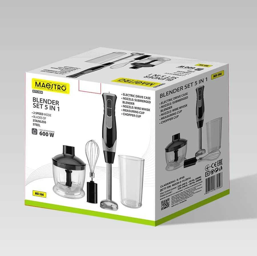 Rankinis maišytuvas Maestro MR-566 3-in-1 set 500 W Juodas