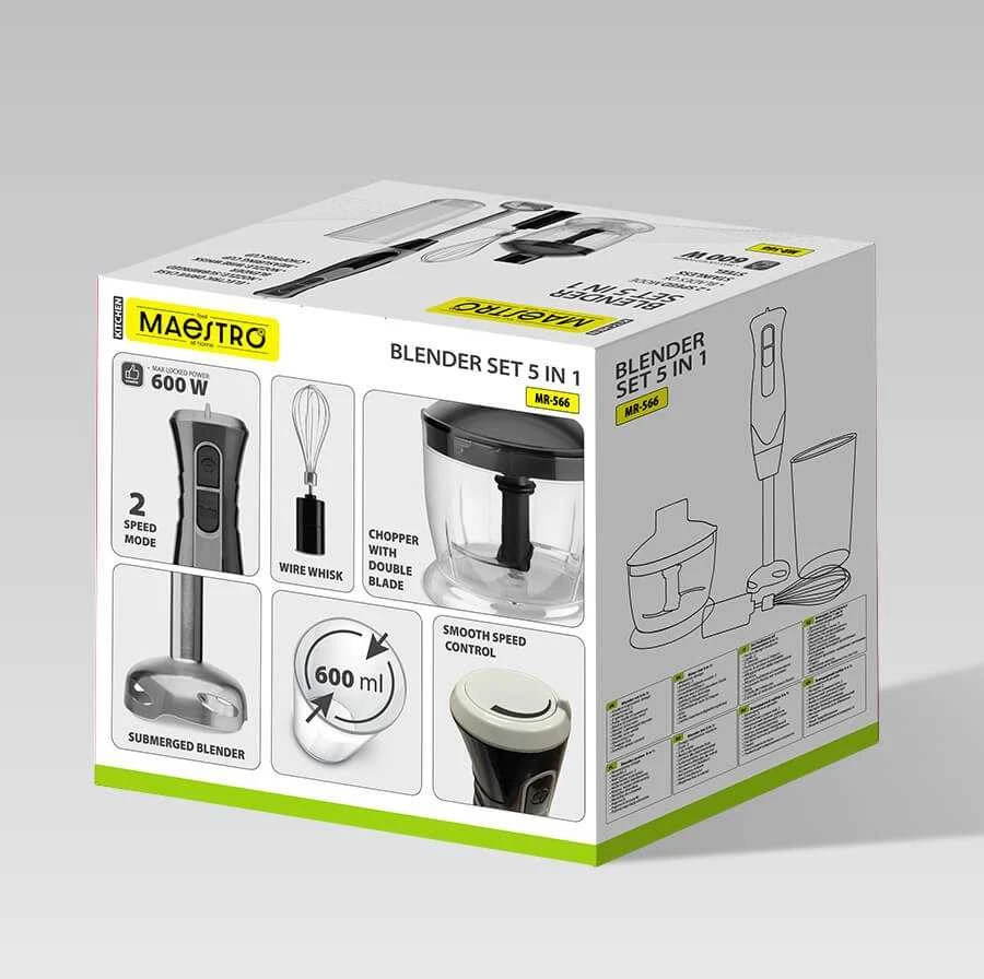 Rankinis maišytuvas Maestro MR-566 3-in-1 set 500 W Juodas