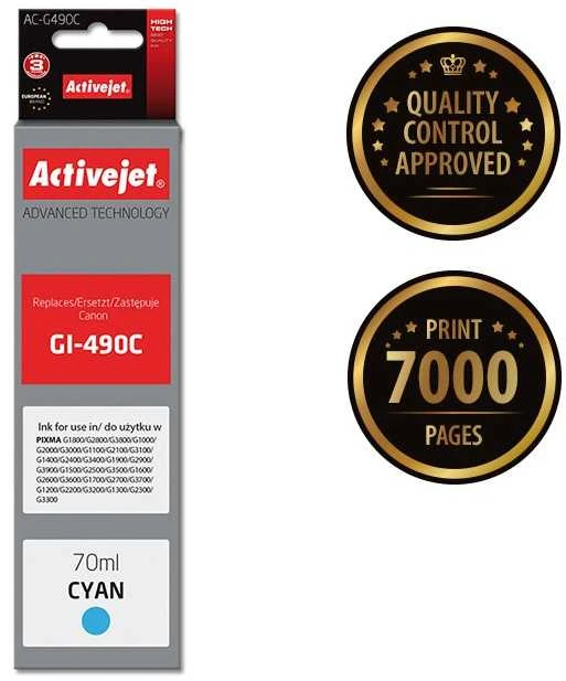 Rašalo Kasetė - Activejet AC-G490C Mėlyna 70ml