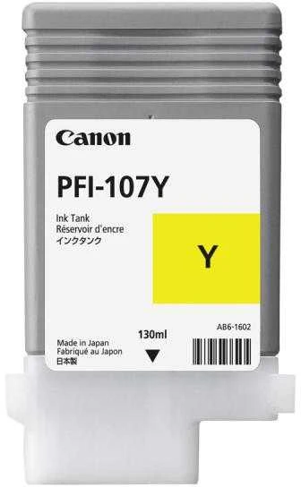 Rašalas Canon PFI107Y geltona | 130ml | iPF68X, 78X