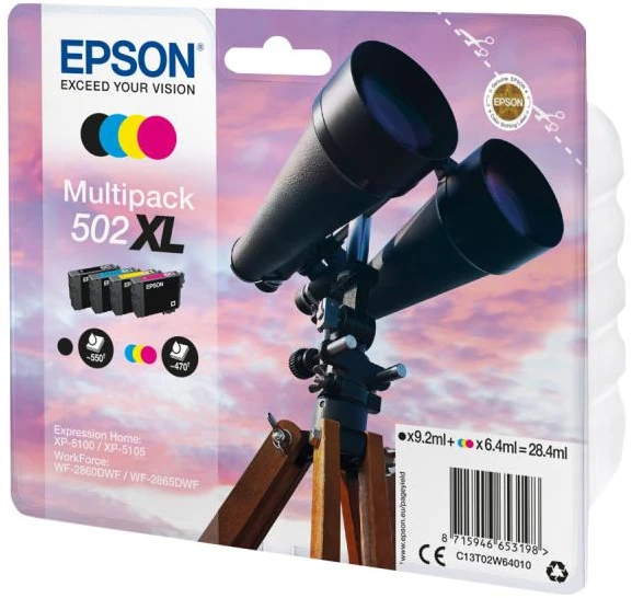 Rašalo Kasetė - Epson 502XL Rašalo Kasetės Rinkinys C13T02W64510, 4 Spalvų