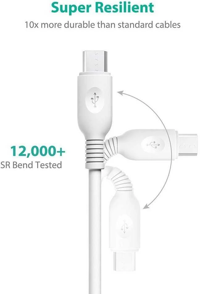 Pintas laidas RAVPower RP-CB016 1m USB A to Micro-USB