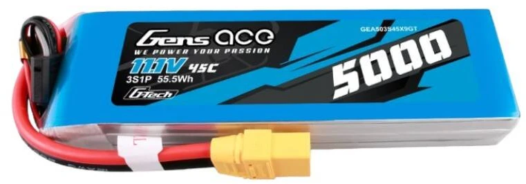 Gens ace G-Tech 5000mAh 11.1V 45C 3S1P lipo baterija su XT90 kištuku