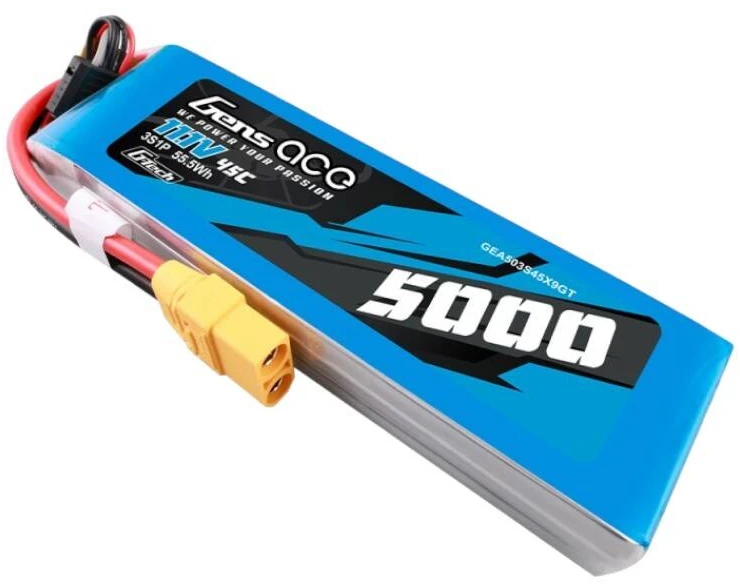 Gens ace G-Tech 5000mAh 11.1V 45C 3S1P lipo baterija su XT90 kištuku