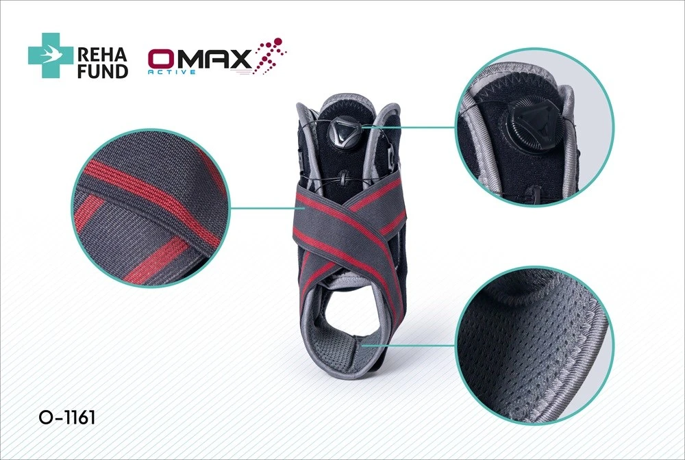 Reha Fund Ankle Orthosis „Malleomax Pro” O-1161/L REHAFUND, Pilkas-Raudona