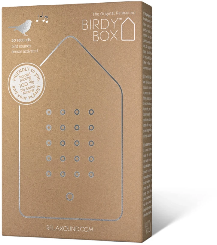 Relaxound Birdybox skambanti dėžutė - inkilas (Nerūdijančio plieno spalvos)