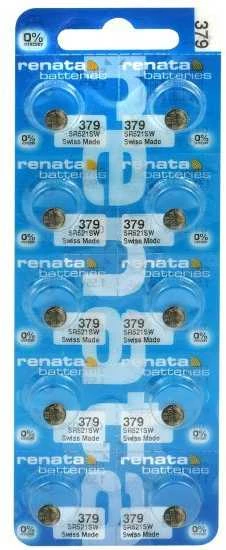 Renata 379 baterijos 10 vnt. pakuotėje