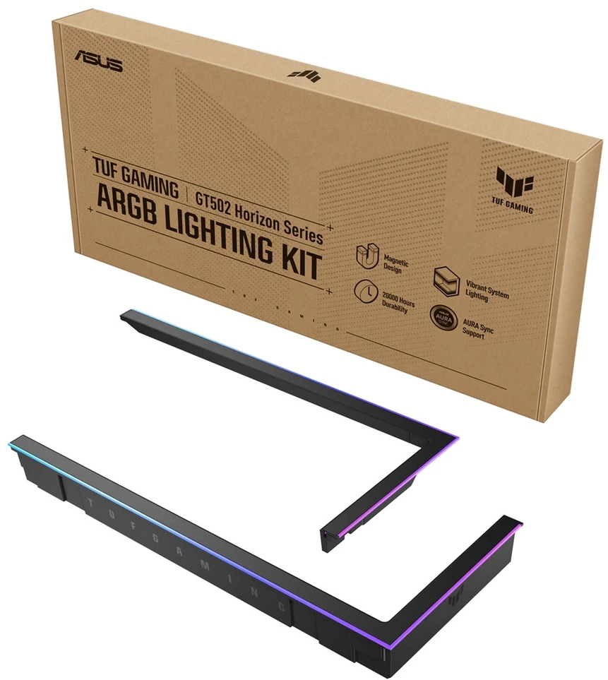 ASUS TUF GAMING GT502 Horizon ARGB apšvietimo komplektas Juodas Midi Tower RGB apšvietimo stiprinimo komplektas