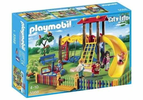 Rinkinys - Playmobil 5568 City Life Vaikų Žaidimų Aikštelė Su Supynėmis, Čiuožyklomis, Įranga - Daugiaspalvis