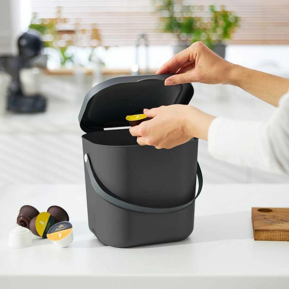 Atliekų konteineris - ROTHO Albula 6L Perdirbtas plastikas antracito spalvos