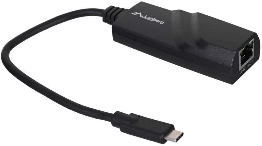 LANBERG NC-1000-02 Adapteris Lan Card USB Typ-C 3.1 – RJ45 1GB ant kabelio