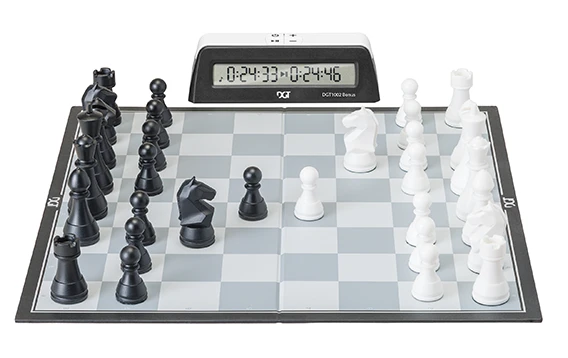 Šachmatų Rinkinys - DGT1002 Bonus Laikmatis Modernūs Staunton Priedai 70mm Karalius 345mm Lenta