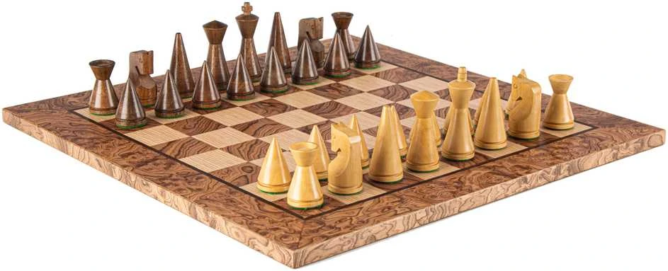 Šachmatų Rinkinys - Manopoulos Riešutmedžio 40cm Modernūs Figūrėlės 7.6cm Karalius