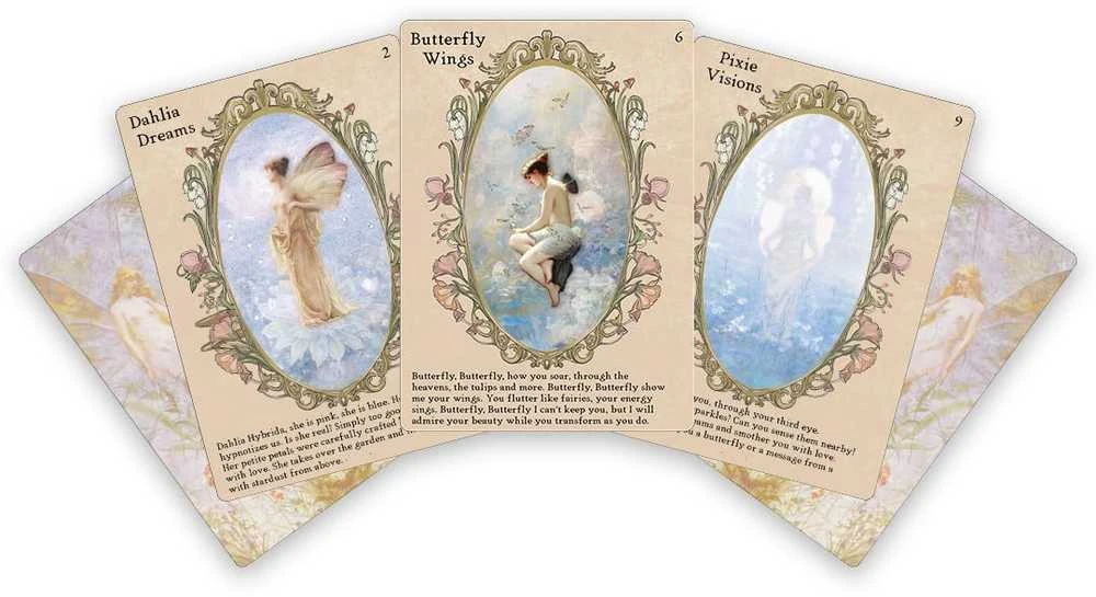 Sacred Scribe Publishing Orakulo kortų rinkinys - Sisters of the Fae 33 Kortų Rinkinys Gidas 13x10x3.2 cm 285 g