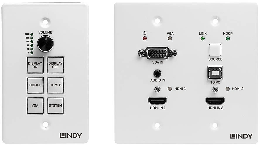 Šakotuvas AV Prezentacijos Sistema - LINDY HDBaseT Prezentacijos Sistema su Valdymo Klaviatūra, 4K@30Hz, HDMI, USB, Juoda