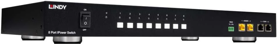 Šakotuvas Energijos Pasiskirstymo Įrenginys - Lindy 8 Port IPower Switch Smart PDU, 8 Metered & Switched Outputs, Juoda