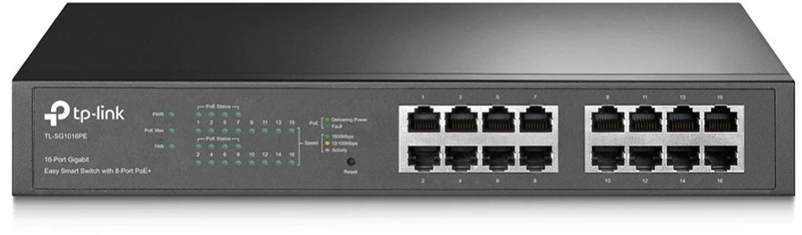 Šakotuvas Jungiklis - TP-Link TL-SG1016PE juodas