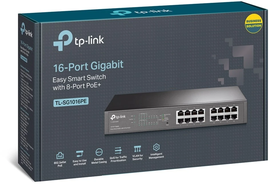 Šakotuvas Jungiklis - TP-Link TL-SG1016PE juodas