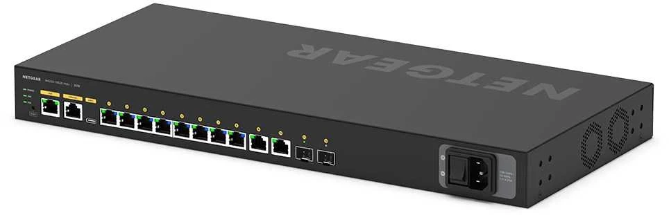 Šakotuvas NETGEAR M4250 12 prievadų AV Line PoE+ jungiklis 125W 2x1G 2xSFP valdomas jungiklis