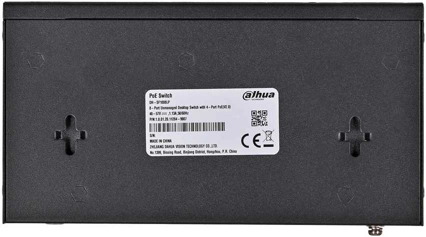 Šakotuvas SWITCH POE SF1008LP 8 PRIEVADŲ, 4 PoE DAHUA
