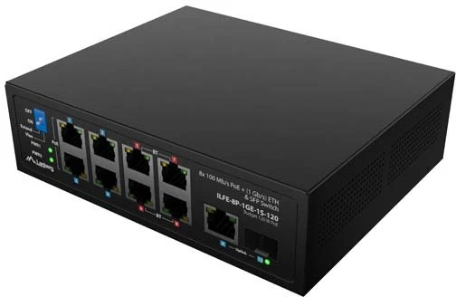Šakotuvas Komutatorius Lanberg ILFE-8P-1GE-1S-120 Light Industrial PoE 4XBT 4XAT SFP+ETH DIN FAST Ethernet