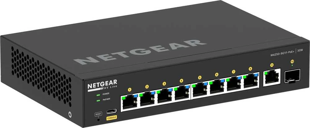 Šakotuvas Komutatorius - NETGEAR 8x1G PoE+ 110W 1x1G ir 1xSFP Valdomas Komutatorius