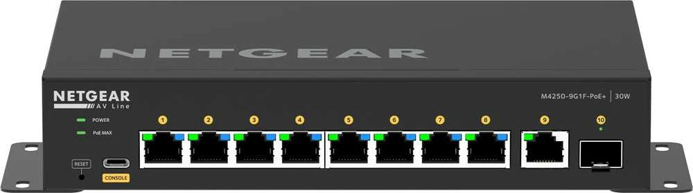 Šakotuvas Komutatorius - NETGEAR 8x1G PoE+ 110W 1x1G ir 1xSFP Valdomas Komutatorius