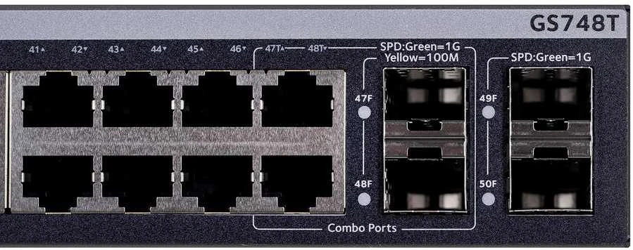 Šakotuvas NETGEAR GS748Tv6 valdomas L2/L3/L4 gigabito eternetas (10/100/1000)