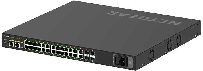 Šakotuvas NETGEAR AV Line M4250-26G4F-PoE+ 24x1G PoE+ 300W 2x1G ir 4xSFP valdomas jungiklis