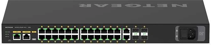 Šakotuvas NETGEAR AV Line M4250-26G4F-PoE+ 24x1G PoE+ 300W 2x1G ir 4xSFP valdomas jungiklis