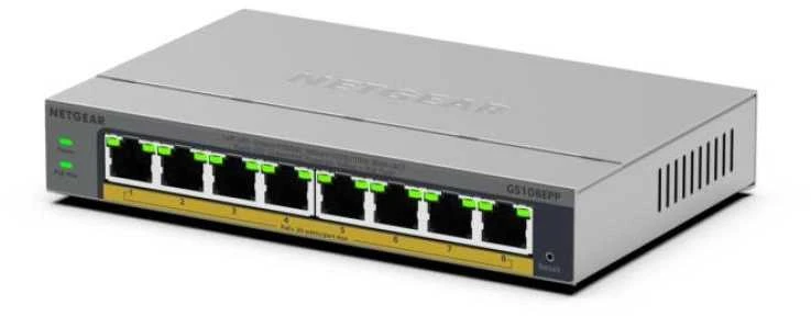 Šakotuvas Komutatorius - Tinklo Komutatorius Netgear GS108EPP 8-Port PoE+ 30W per Port