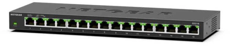 Šakotuvas Komutatorius - Tinklo Komutatorius Netgear GS316 16-Port Gigabit Ethernet 4.1MB Buferis