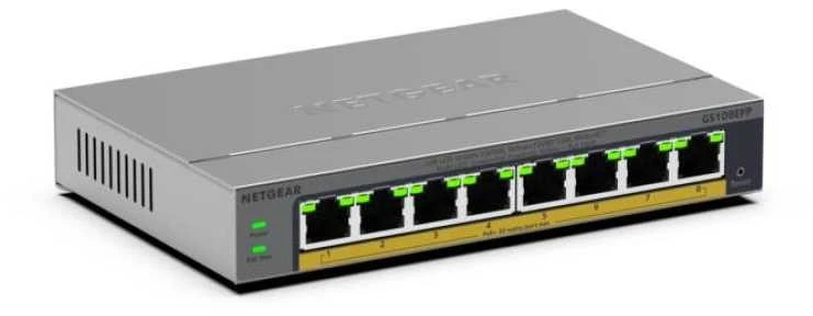 Šakotuvas Komutatorius - Tinklo Komutatorius Netgear GS108EPP 8-Port PoE+ 30W per Port