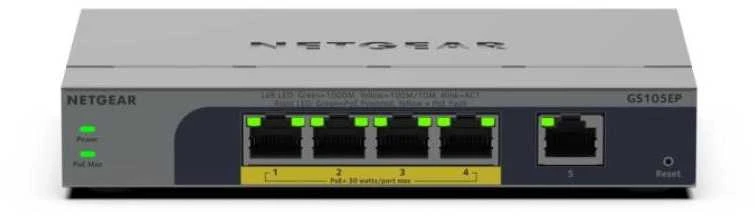 Šakotuvas Komutatorius - Tinklo Komutatorius Netgear GS105EP PoE+ 5-Port 10/100 Mbps