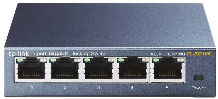 Šakotuvas Komutatorius TP-LINK, 5-port, metalinis korpusas, juodas / TL-SG105