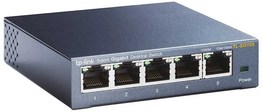Šakotuvas Komutatorius TP-LINK, 5-port, metalinis korpusas, juodas / TL-SG105