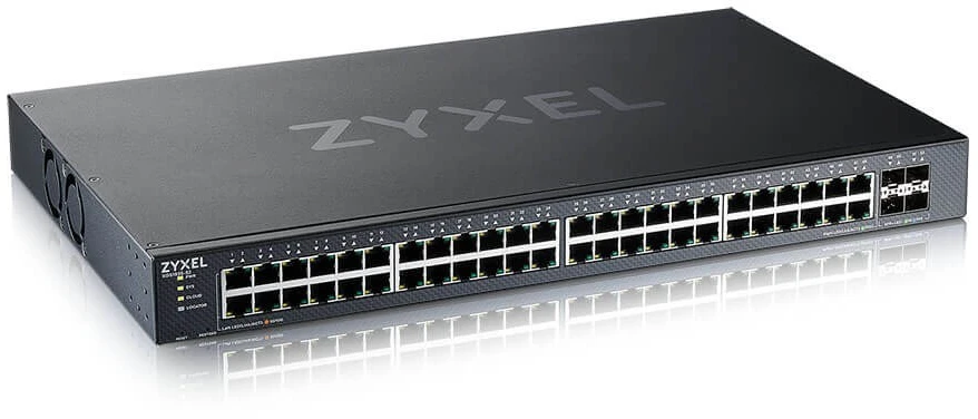 Šakotuvas ZYXEL XGS1935-52, 52 prievadų LITE-L3 išmanusis valdomas komutatorius, 48 gigabitų vario ir 4 10G SFP+ prievadai, hibridinis režimas, autonominis arba „Nebulaflex“ debesis (5 metų garantija)