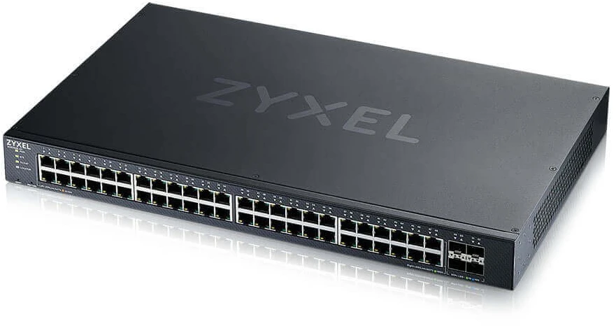 Šakotuvas ZYXEL XGS1935-52, 52 prievadų LITE-L3 išmanusis valdomas komutatorius, 48 gigabitų vario ir 4 10G SFP+ prievadai, hibridinis režimas, autonominis arba „Nebulaflex“ debesis (5 metų garantija)