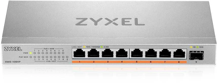 ZYXEL XMG-108 8 PORTS 2,5G + 1 SFP+, 8 PORTS 100W TOTAL POE++ DESKTOP MULTIGIG UNMANAGED DESKTOP SWITCH (2Y WARRANTY)