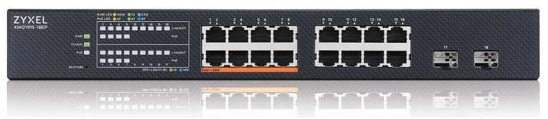Šakotuvas ZYXEL XMG1915-18EP, 16 prievadų 2,5 GBE, 2 SFP+, 8 POE++ 180 W išmanusis komutatorius, hibridinis režimas, autonominis arba „Nebulaflex“ debesis (5 metų garantija)