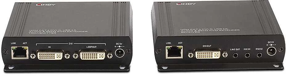 KVM Ilgintuvas - LINDY Cat.6 DVI-D, USB, Garso ir RS232 KVM Ilgintuvas 140 m 1920x1200@60Hz