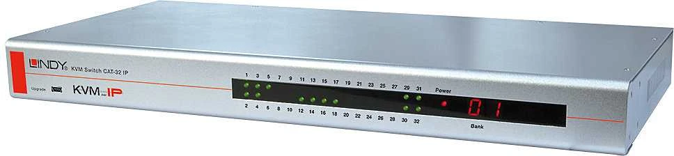 KVM Jungiklis - LINDY 32 Prievadų VGA, USB ir PS/2 Cat-32 Combo KVM Jungiklis, 1920x1200@30Hz, Sidabrinis